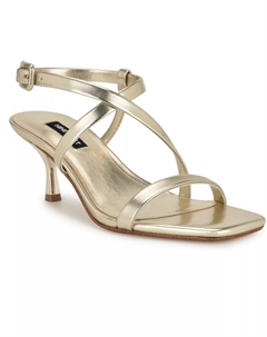 Женские босоножки Hanni на квадратном носке с ремешками и каблуком-рюмочкой, золотой Nine west