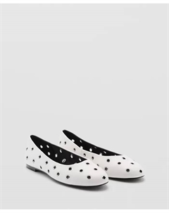 Женские балетки Die-Cut, белый Mango