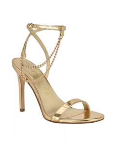 Женские босоножки Miamy на шпильке с открытым носком и цепочками, золотой Guess