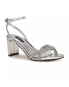 Женские босоножки Genner на устойчивом каблуке с декоративными элементами, белый Nine west