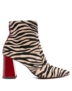 Ботильоны высотой 80 мм с блочным каблуком и принтом «зебра», нейтральный Chie mihara