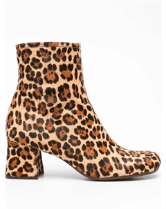 Ботильоны 60 мм Muki с леопардовым принтом и блочным каблуком, коричневый Chie mihara