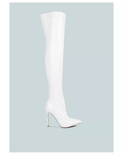 Ботфорты Riggle Long Patent Pu на высоком каблуке, белый London rag