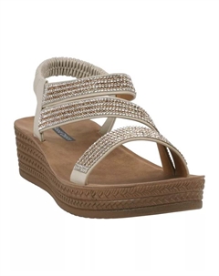 Женские босоножки-танкетки Ruby с перекрещивающимися ремешками и декоративными элементами, золотой Gc shoes