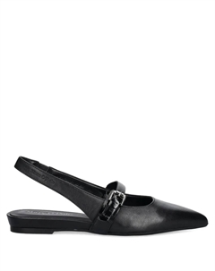 Балетки с пряжкой и открытой пяткой, черный Marc o'polo