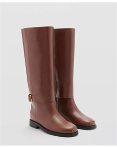 Женские кожаные ботинки, коричневый Mango