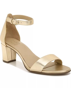 Босоножки-сабо на ремешке с пряжками из кожи, золотой Naturalizer