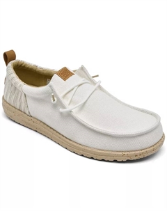 Мужские мокасины Wally Funk Woven Jacquard Slip-On Casual от Finish Line, белый Hey dude