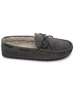 Мужские мокасины-тапочки Casey с подкладкой из замши, серый Minnetonka