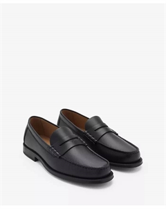 Мужские кожаные пенни-лоферы, черный Mango