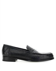 Туфли с тиснением под крокодила, черный Lidfort