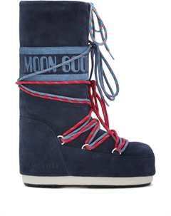 Дутые сапоги Icon на шнуровке, синий Moon boot