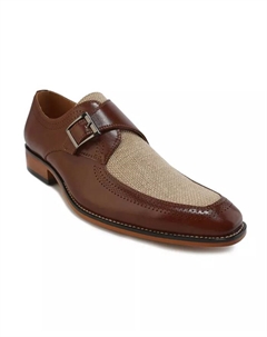 Мокасины с ремешком Monk Strap и двухцветной отделкой, коричневый/бежевый Gino vitale