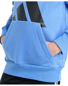 Базовый флисовый худи с большим логотипом Big Boys с длинными рукавами, синий Adidas