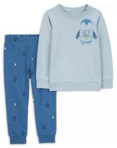 Детский комплект для мальчиков: толстовка и брюки Penguin, 2 предмета, синий Carter`s