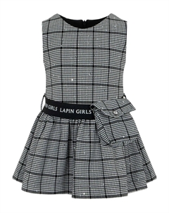 Декорированное платье в клетку, серый Lapin house