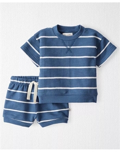 Комплект для мальчиков из органического хлопка: топ и шорты из френч-терри, синий Carter`s
