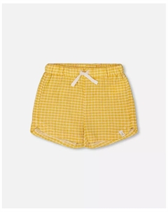 Девочка Кринкл Шорты Бледно-желтые и белые - Детские, желтый Deux par deux