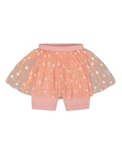 Детские велосипедные шорты с эффектом "кринкл" и цветочной сетчатой юбкой - для девочек старшего возраста, розовый Deux par deux