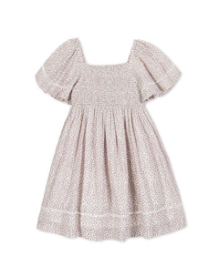 Детское платье с буфами и расклешёнными рукавами для девочек - Baby (органический хлопок), розовый Hope & henry