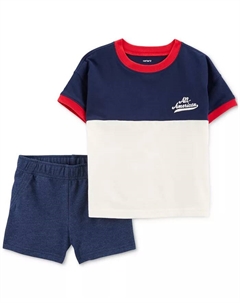 Детский комплект для мальчиков: футболка и шорты All-American, 2 предмета, синий Carter`s