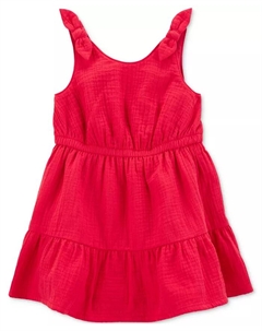 Платье для девочки из хлопка с ярусами, красный Carter`s