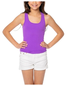Детский рифленый топ с открытыми плечами - для девочек старшего возраста, фиолетовый Malibu sugar