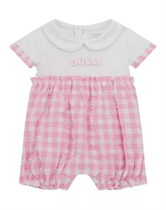 Детский цельнокроеный комбинезон из пике для девочек, белый Guess