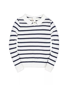 Детский свитер с французским воротником, длинными рукавами и застежкой-ключом для девочек, белый Hope & henry