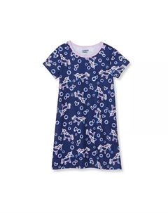 Детская ночная сорочка с коротким рукавом, синий Lands' end