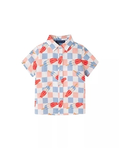 Рубашка для мальчиков с клетчатым узором Crosshatch и застежкой на пуговицы, белый Andy & evan