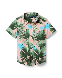 Детская рубашка из поплина - для малышей, дошкольников и школьников, розовый Janie and jack