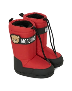 Зимние ботинки с рисунком Тедди, красный Moschino kids