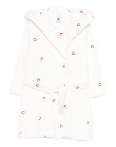Халат с принтом в виде сердечек, белый Petit bateau