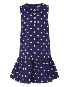 Платье в горошек с пуговицами, синий Self-portrait kids