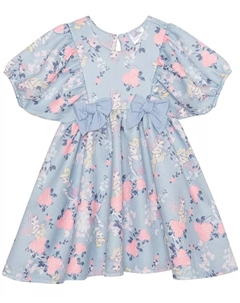 Платье с коротким рукавом Princess Flower для девочек и малышек, синий Disney