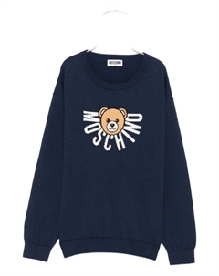 Свитер с логотипом Тедди, синий Moschino kids