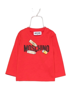 Толстовка с длинными рукавами и принтом карандаша, красный Moschino kids