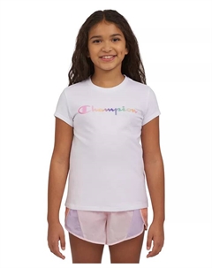 Футболка с принтом для девочек с коротким рукавом Big Girls, белый Champion