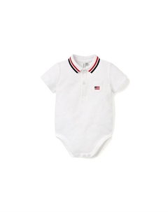 Детский поло-боди с флаговым принтом для мальчиков - Baby, белый Janie and jack