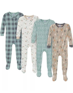 Пижама Snug Fit Footed для мальчиков, 4 шт., музыка, зеленый Gerber