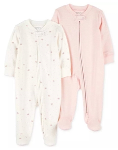 Детская пижама для сна и игр из хлопка, 2 шт, белый Carter`s