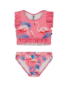 Детский купальник с принтом и рюшами, раздельный - для девочек старшего возраста, розовый Deux par deux