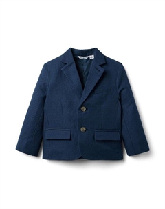 Унисекс блейзер из льна и хлопка, синий Janie and jack