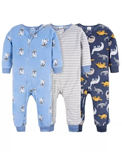 Флисовая пижама без ножек для малышей, 3 шт. в упаковке, синий Gerber