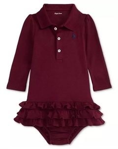 Платье-поло с рюшами для девочек, красный Polo ralph lauren