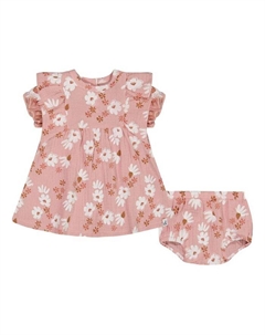 Детский комплект из муслина с принтом: платье и шортики для девочек - Baby, розовый Deux par deux