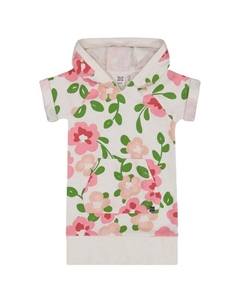 Детское платье с капюшоном из френч-терри с принтом для девочек - подростковый размер, белый Deux par deux