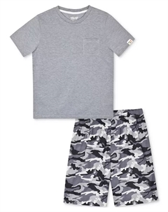 Пижамный комплект с камуфляжным принтом Big Boys, серый Max & olivia
