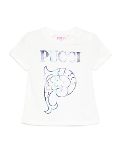 Футболка с короткими рукавами и логотипом, белый Pucci junior